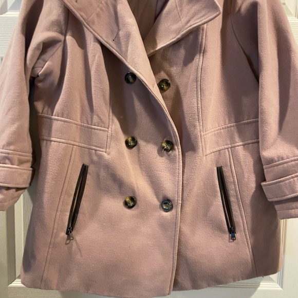 Details international pink size 1X women’s wool coat. - Picture 2 of 5